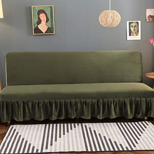 OKJK Armlose Sofabezug, Plüschverdickte Elastische Anti-Schmutz-Bezüge, Universelle Elastische Couchüberwurf Für Wohnzimmer-Sofa-Schutz (2,120-140CM)