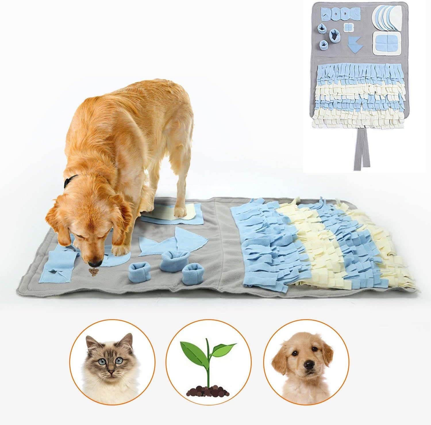 Btrice Pet Sniffing Teppich Hund Nase Teppich Sniffing Gras Hundespielzeug Foster Feeding Smart Toys Pet Sniffing Mat