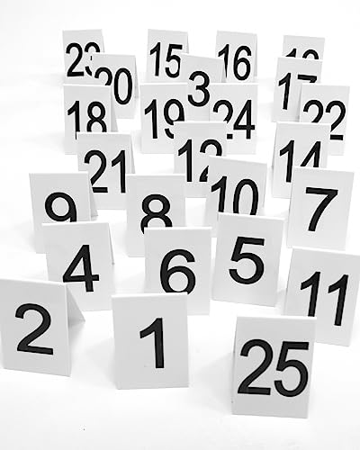 SPORTIKEL24 Nummern-Set für Agility & Hoopers – Zahlen von 1 bis 25 durchnummeriert – weiße PVC-Aufsteller – beidseitig Bedruckt