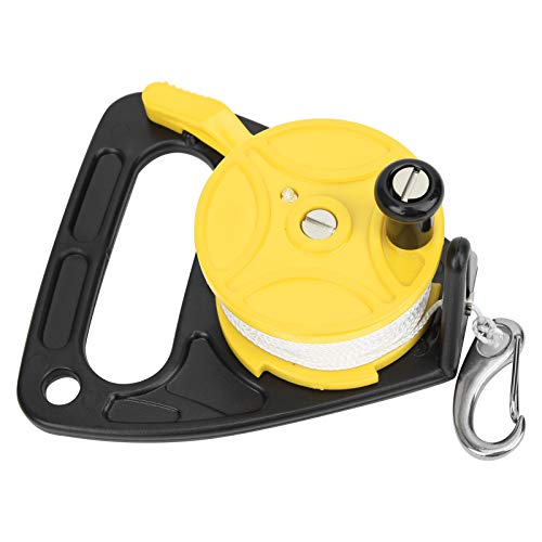 150ft mit Handle Diving Line Wheel, 150ft Dive Reel, kompakt tragbar für Drift-Tauchen Unterwassertauchen/Cave Wreck Diving Tauchausrüstung(Yellow)