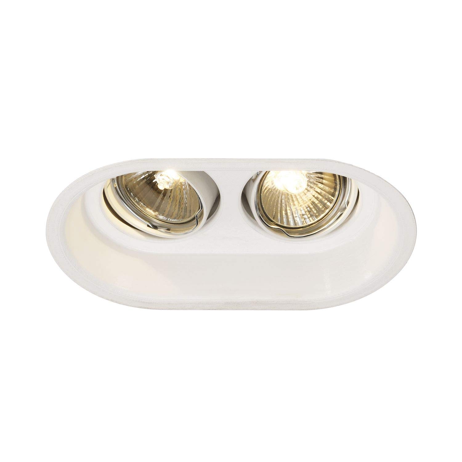 SLV LED Deckenstrahler HORN-O, weiß, rund | Dimmbare Einbau-Spots zur Beleuchtung innen | LED Spot, Einbau-Leuchten, Deckenstrahler, Deckenleuchte, Einbau-Lampen | 2-strahlig, GU10 QPAR51