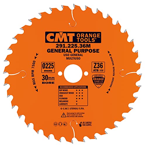 CMT Orange Tools 291.225.36 M - Kreissägeblatt 225 x 2,8 x 30 Z 36 ATB 15 Grad