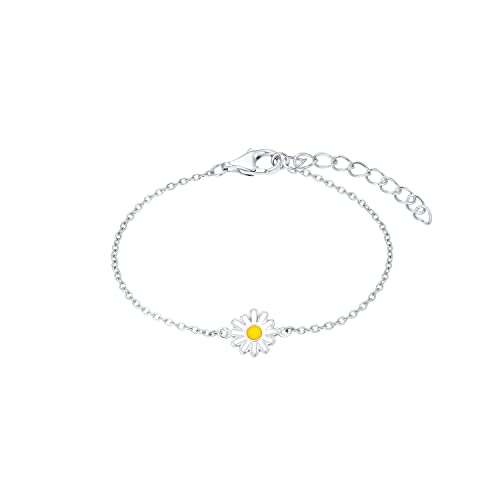 Prinzessin Lillifee Armband 925 Sterling Silber Mädchen Kinder Armschmuck, 12+2 cm, Silber, Blume, Kommt in Schmuck Geschenk Box, 2035987