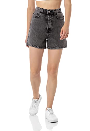 Redbridge Damen Jeans Shorts Kurze Hose Bermuda Sommer Jeansshorts High Waist (W29, Grau)