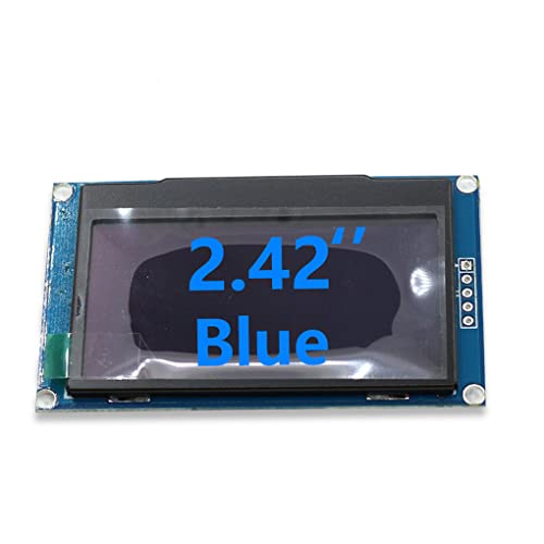 OLED Modul 2,42 Zoll SSD1309 I2C/IIC Port 4Pin 7Pin Anzeigemodule Tragbarer LED Bildschirm Selbstleuchtende Bildschirme, Blau, 4 polig