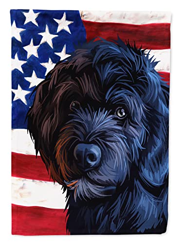 Caroline's Treasures CK6661CHF Portugiesischer Wasserhund, amerikanische Flagge, Leinwand, Hausgröße, mehrfarbig