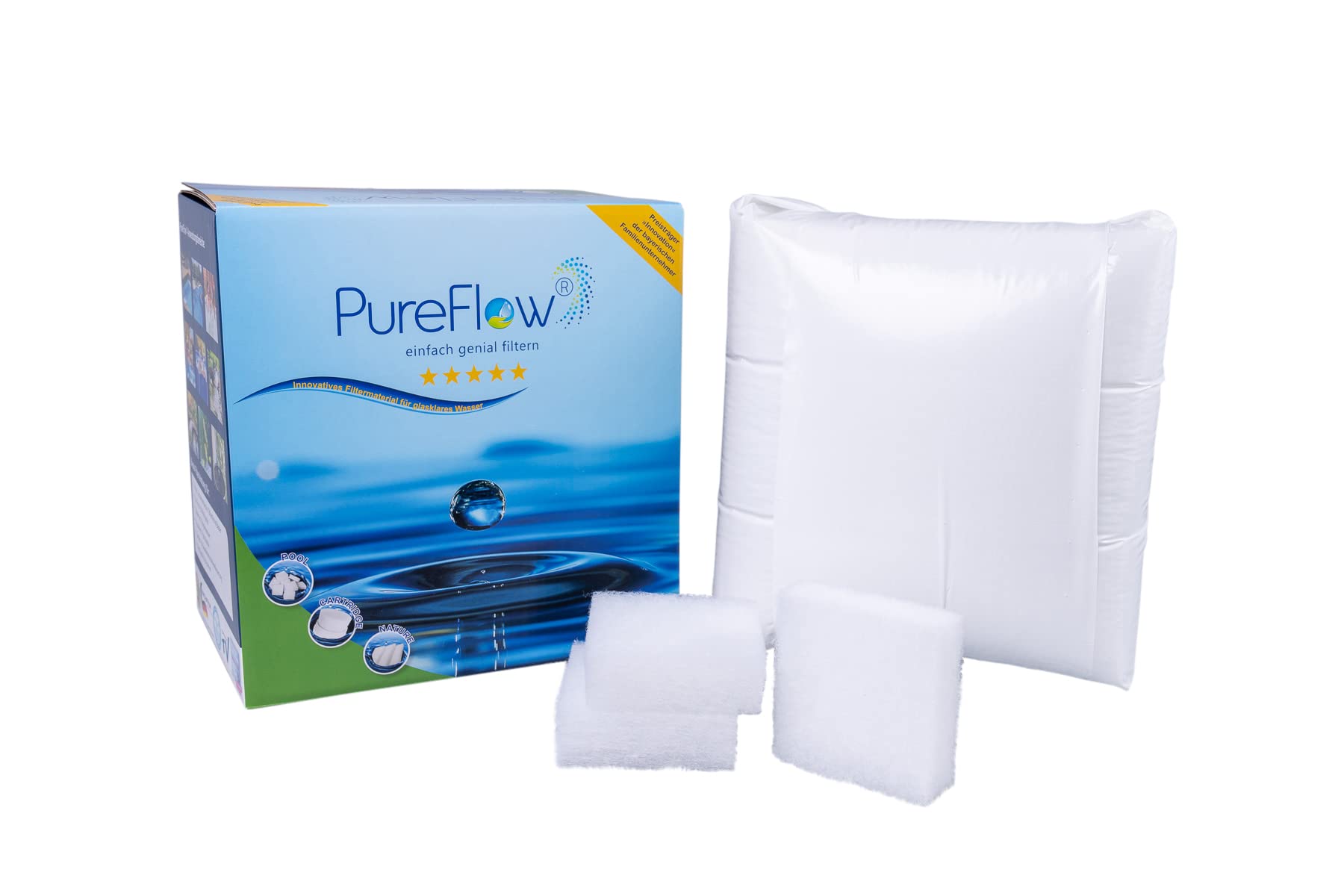 PureFlow Nature BIOFILTER, ersetzt bis zu 40kg Sand- BZW. Glasfiltermaterial, ideal für Teiche und Schwimmteiche, hohe Trennschärfe, Chemieeinsparung (500g Filtermaterial)