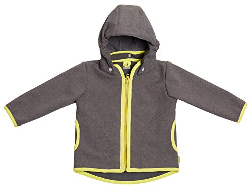 be! Baby/Kinder Softshell Jacke mit Leichter Fleece-Schicht innen, Wassersäule: 10.000 mm, Gr. 104/110, grau-Melange
