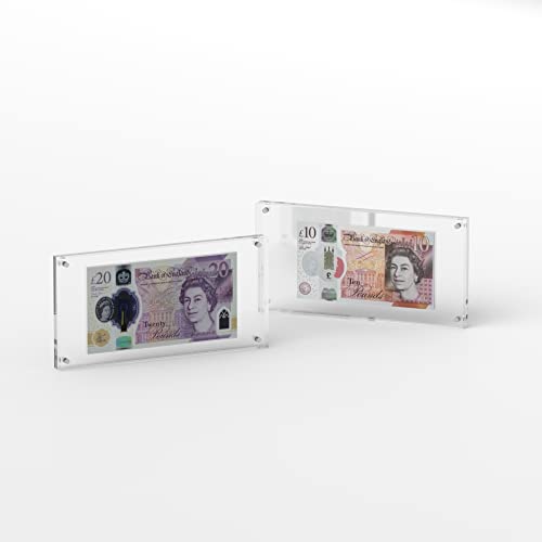 Plexico Fotohalter für Geldscheine, Acryl, magnetisch, Sammlerhalter