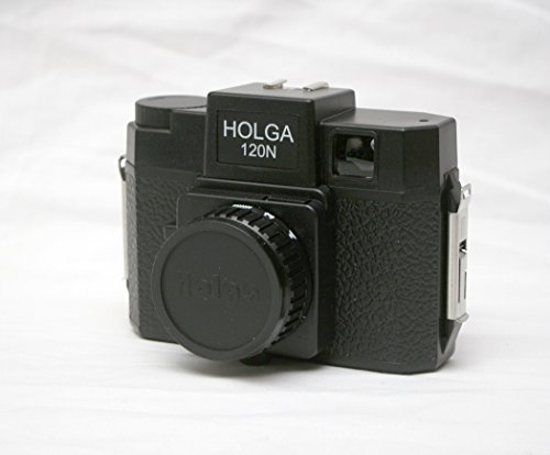 Holga Kamera, Kunststoff, mittelgroß, mit integriertem Blitz und Glaslinse, Keine, schwarz, None