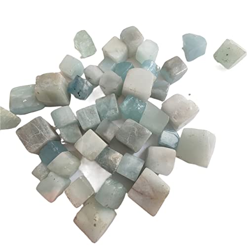 1/3 Stück natürlicher Würfel, Blauer Aquamarin-Stein, Kristall, Fels-Edelstein, Probe, Naturstein, Kristall ZFUGEDRLI (Color : 3pcs, Size : 8-15mm)