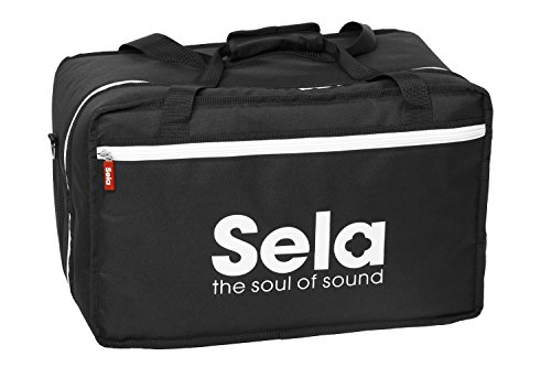 Sela SE 005 Cajon Tasche Black, Hochwertige Nylontasche für Cajons mit Rucksackfunktion und Seitenfach
