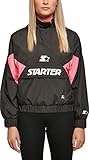 STARTER BLACK LABEL Damen Windbreaker Ladies Starter Colorblock Halfzip Windbreaker, Farbe black/pinkgrapefruit, Größe L