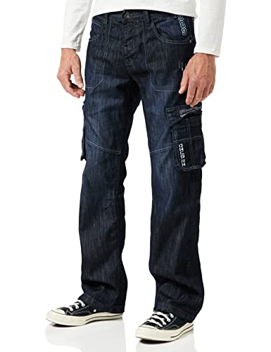 Enzo Herren Ez404 Loose Fit Jeans, Blau (Dark Stonewash DSW), 36W / 32L