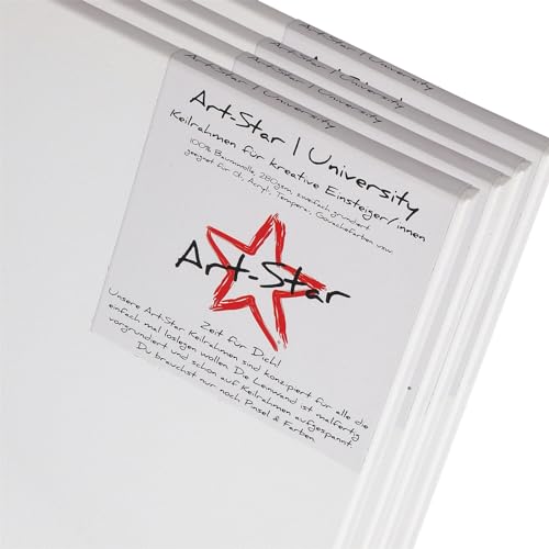 Art-Star 4X University KEILRAHMEN 40x80 cm | Leinwände auf Keilrahmen 40x80 cm | vorgrundiert, malfertige bespannte rechteckige Keilrahmen mit Leinwand
