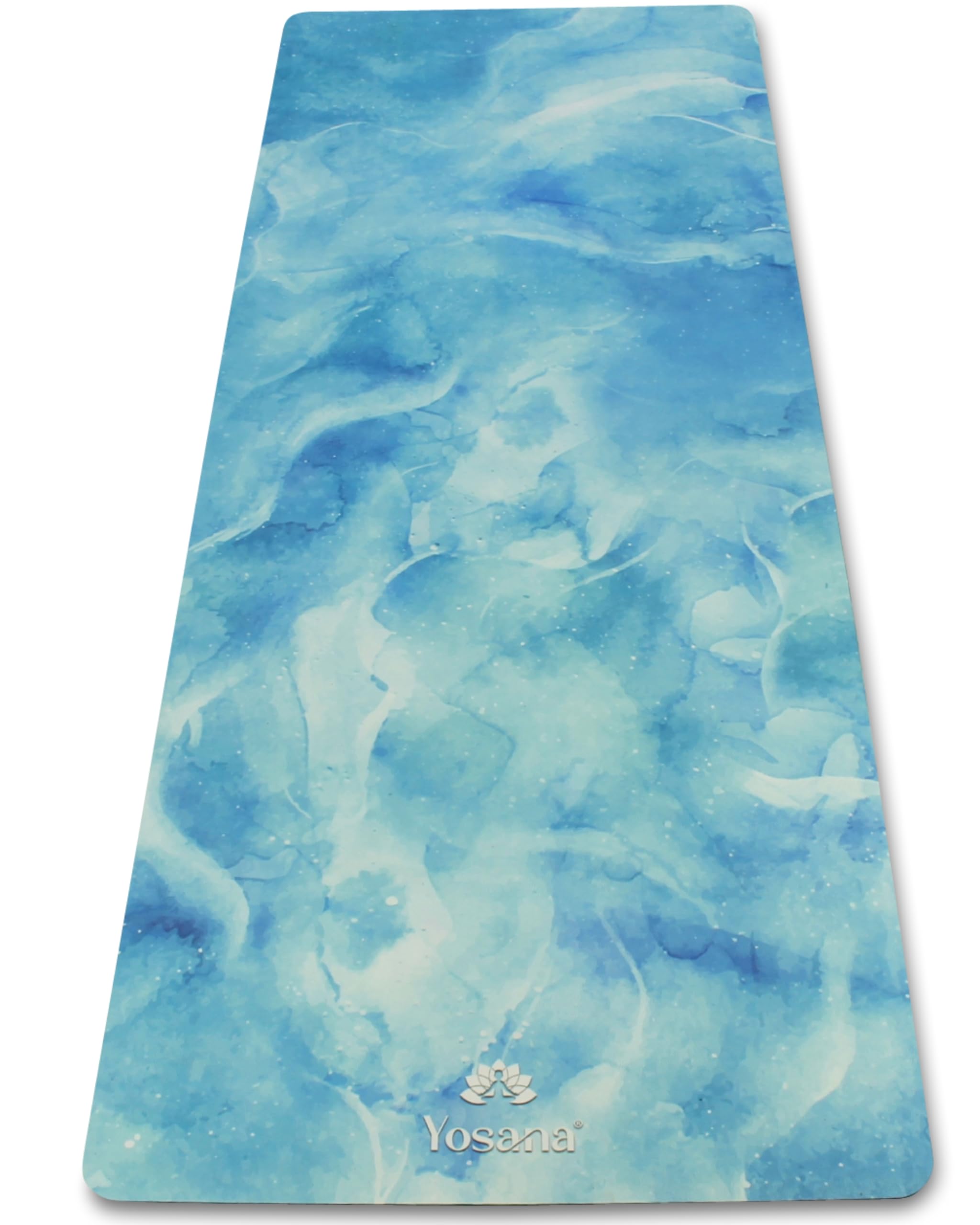 Yosana Yogamatte aus Naturkautschuk - rutschfest, Nachhaltige Yoga Matte mit Mikrofaseroberfläche zur raschen Aufnahme von Schweiß – Maschinenwaschbare Sportmatte - 183 x 68 cm