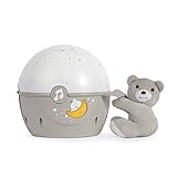 Chicco Next2Stars Baby-Nachtlicht, Neutral | Sternenlichtprojektor für Babybetten und Krippen, Soundsensor, 3 Lichteffekte und Musik, 1 Stück