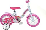 Dino Bikes Baby-Boys Kinderfahrrad Fahrrad, Weiß/Pink, 10 Zoll