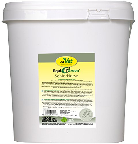 cdVet Naturprodukte EquiGreen SeniorHorse 1,8 kg - für ältere und rekonvaleszente Pferde - optimale Versorgung mit Vitaminen + Spurenelementen + Kräuter - mit Ingwer und Ginkgo - Gesundheit -