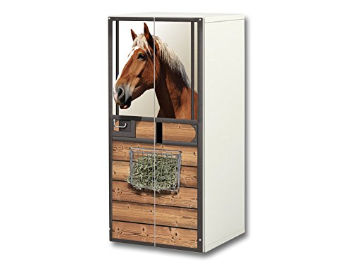 STIKKIPIX Pferdewelt Aufkleber-Set | SC39 | passend für den Kinderzimmer Schrank STUVA von IKEA (Korpus: 60 x 128 cm) | Möbel Nicht Inklusive