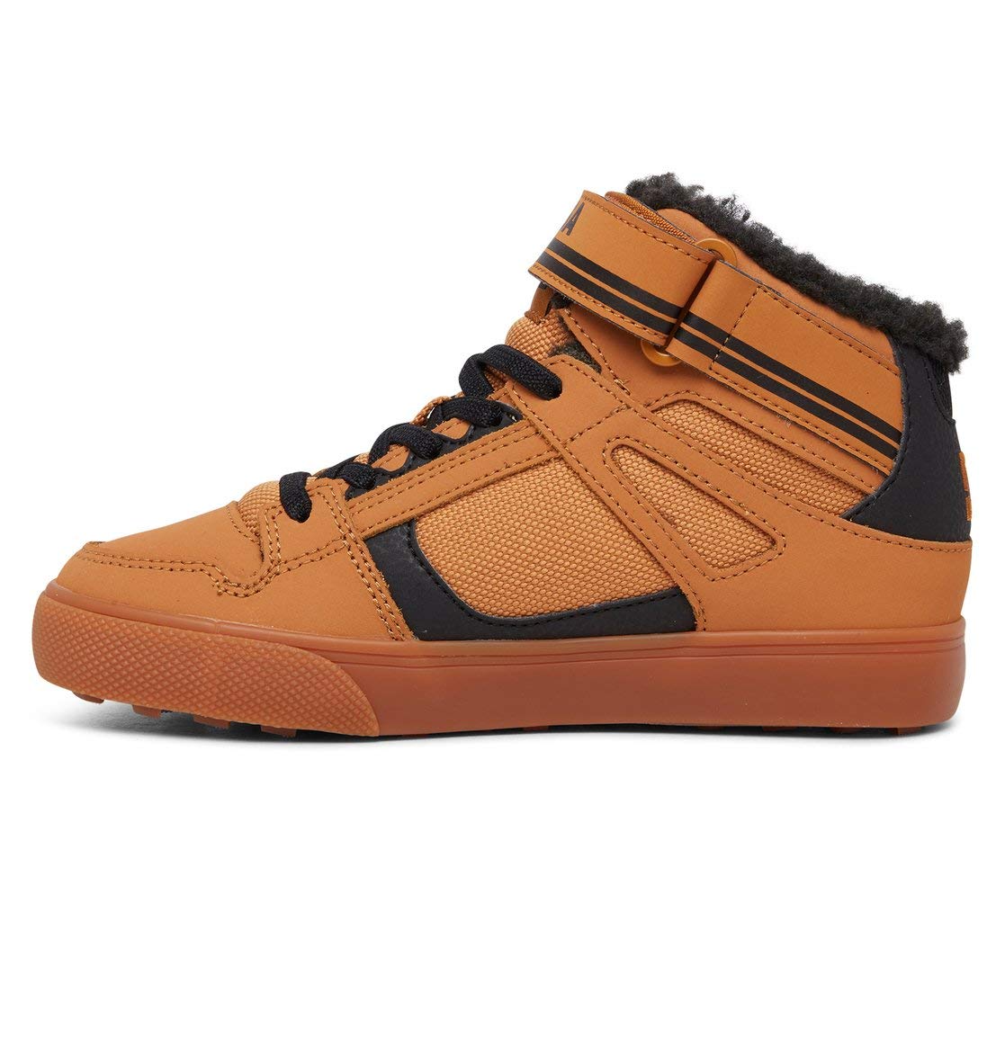 DC Shoes Jungen Pure High-top Winter Elastic Sneaker, Dark Chocolate Wheat Gum, 35 EU