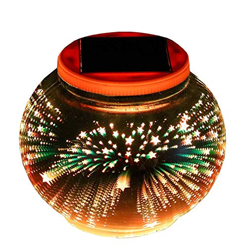 Solar 3D licht,SUAVER Mosaik Ball Lampe Farbwechsel Nachtlicht,Wasserdichter LED Gartenleuchten,Tischlampe Stimmung Licht Party Deko Lampe für Garten,Patio,Tabelle,ideales Geschenk(Meteor)