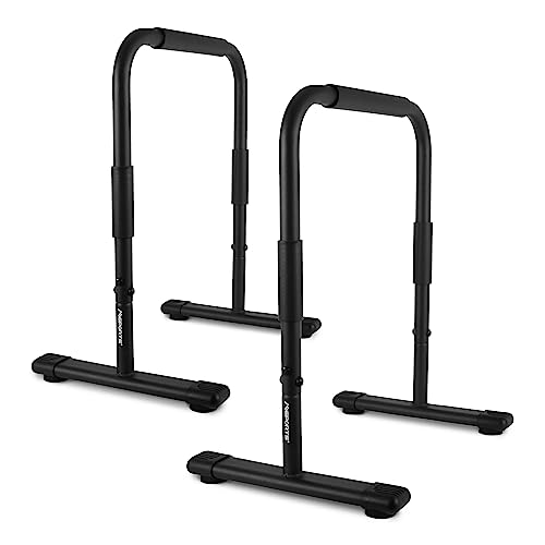 MSPORTS Dip Barren Fitness Parallettes Premium (Paar) 80x65 cm | Push Up Stand Bar I Dip Station I Fitness Rack