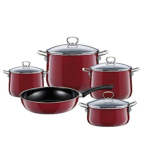 Riess topfset 5tlg. rosso emaille 0558-008