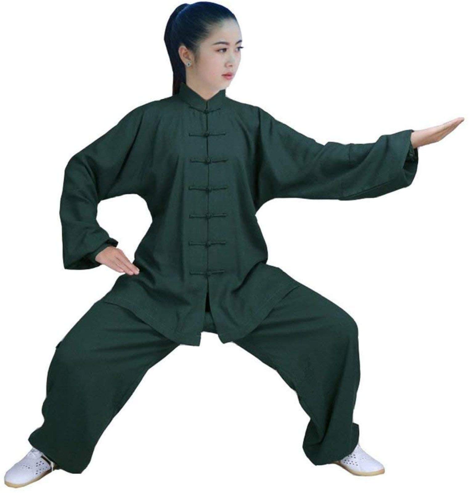 Tai Chi Kleidung Damen，Herren Qi Gong Kampfkunst Flügel Chun Shaolin Kung Fu Taekwondo Trainingskleidung Bekleidung Kleidung - Für Senioren Anfänger Männer Frauen,Green-XXL