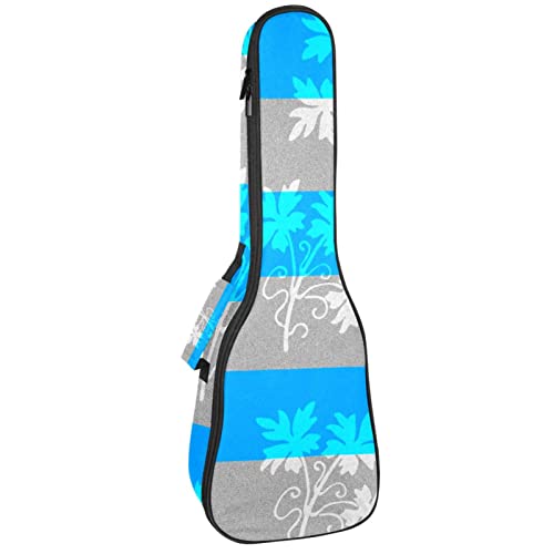 Ukulele-Koffer mit Streifen und Blättern, mit verstellbarem Gurt, Ukulelen-Abdeckung, Rucksack