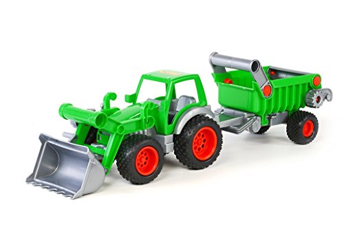 Wader traktor mit frontschaufel und kippanhänger