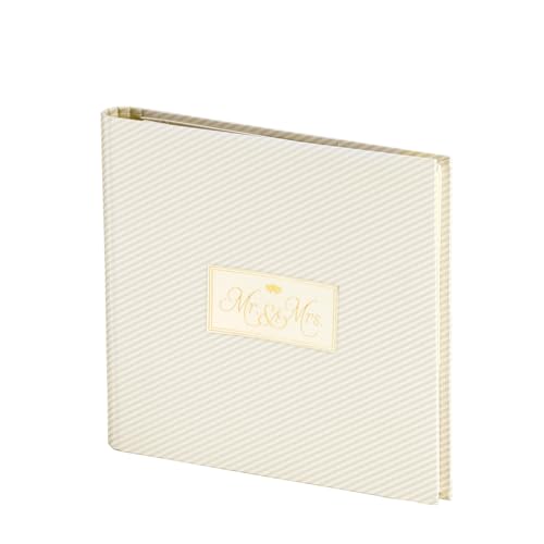 Rössler 18777191206 - Foto-/Gästebuch Simply Love, Stripes, „Mr.& Mrs“, 60 offwhite Seiten, 230 x 220 mm, Hochzeit, 1 Stück
