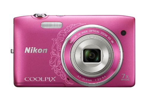 Nikon Coolpix S3500 Digitalkamera (20 Megapixel, 7-Fach optischer Zoom, 6,7 cm (2,7 Zoll) TFT-LCD, bildstabilisiert) pink/Ornament
