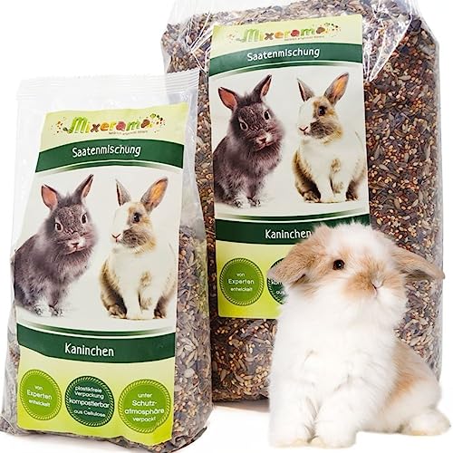Mixerama Kaninchen Saatenmischung - artgerechtes Ergänzungsfutter in plastikfreier Verpackung - für EIN gesundes Kaninchenleben Größe 2,5 kg