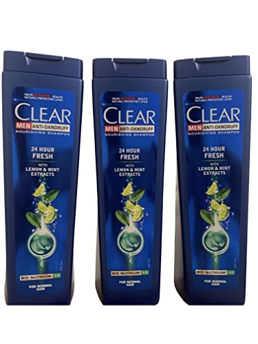 3x250ml Clear Men Shampoo 24 Hour FRESH mit Lemon &Mint Extracts ,für Männer, Sparpack,für normales Haar