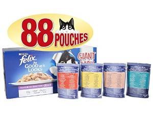 Felix So gut wie es aussieht Katzenfutter mit verschiedenen Geschmacksrichtungen, 88 x 100 g