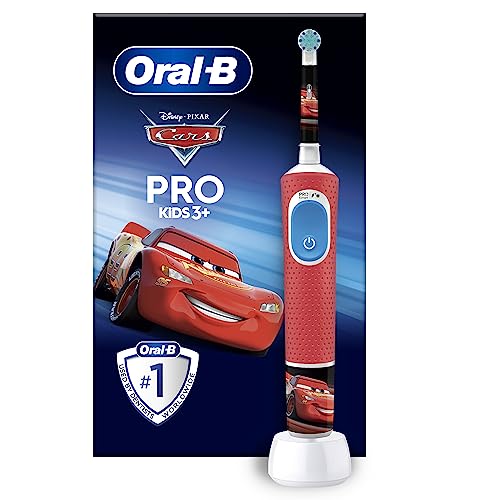 Oral-B Pro 103 Kids Mickey Elektrische Zahnbürste/Electric Toothbrush für Kinder ab 3 Jahren, 2 Putzmodi für Zahnpflege, extra weiche Borsten, 4 Sticker, rot (Design kann variieren)