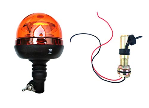 Orange LED Rundumleuchte Warnleuchte 45 LED 12V 24V R65 R10 E9 doppelter Blitz mit Aufsteckrohr