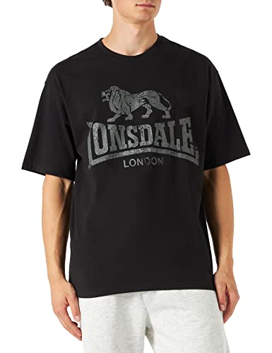Lonsdale Men's THRUMSTER T-Shirt, Black/Anthracite, M