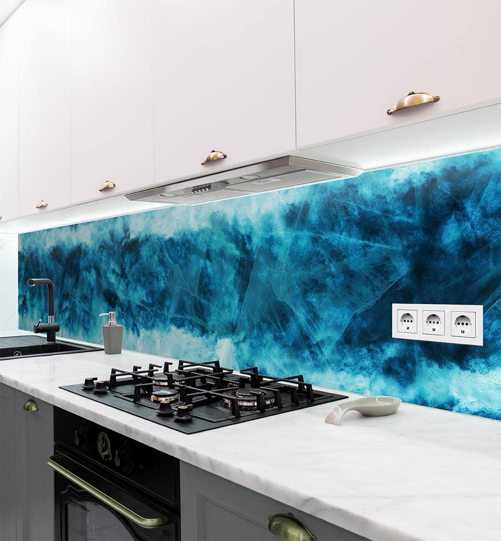 MyMaxxi - Selbstklebende Küchenrückwand Folie ohne Bohren - Motiv Struktur 01 60cm hoch – Klebefolie Wandbild Küche - Wand-Deko – Farbverlauf Abstrakt 400 x 60cm