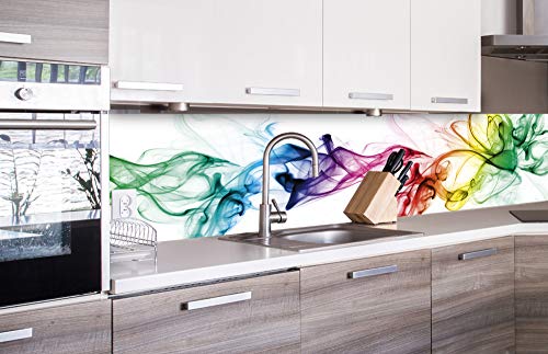 DIMEX LINE Küchenrückwand Folie selbstklebend Rauch 260 x 60 cm | Klebefolie - Dekofolie - Spritzschutz für Küche | Premium QUALITÄT
