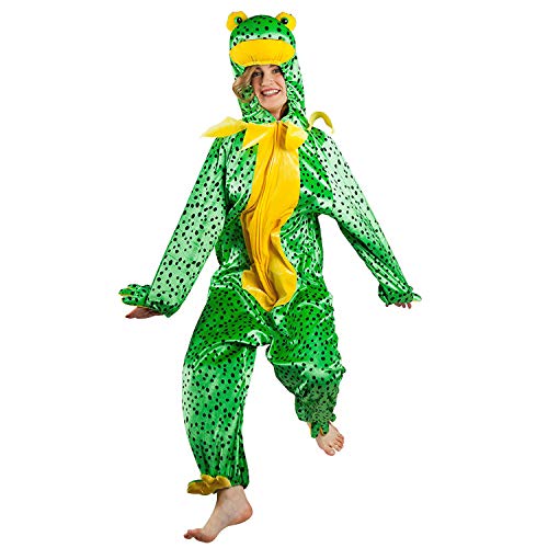 Amakando Witziges Frosch Kostüm für Damen & Herren / Grün-Gelb XL / Jumpsuit Kröte Unke / Perfekt geeignet zu Straßenkarneval & Fastnacht