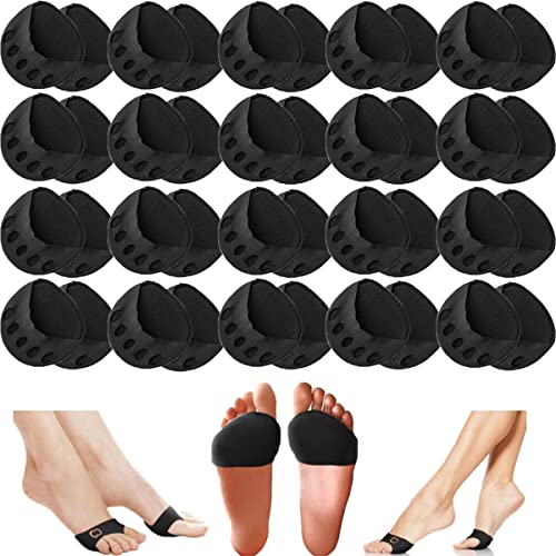 Solutions High Heel Pads, Forefoot Pads Honeycomb Fabric, Women High Heels Invisible Socks, Non-slip Soft Invisible Toe Socks, Linderung von Fußermüdung (20 Paar,Schwarz)