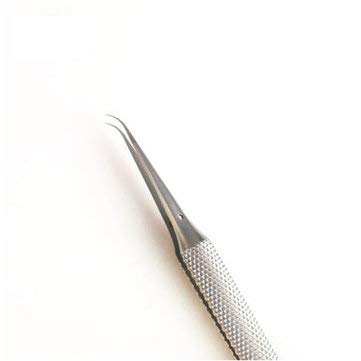 TuToy Anti-Magnetic Titanium Mikrochirurgische Gerade Gebogene Pinzette Korrosionsschutz Mit 0,15 Mm - Silber Gebogene Pinzette