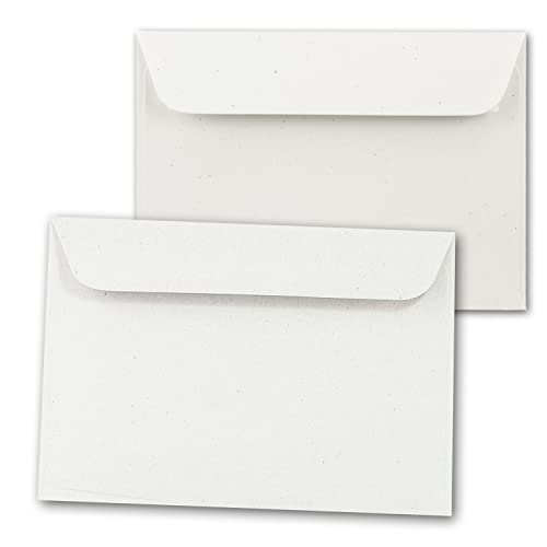 ARTOZ 50 x Briefumschläge DIN C5 - Farbe: birch (weiß / cremeweiss) - 16,2 x 22,9 cm - mit Haftklebung und Abziehstreifen - Serie Greenline