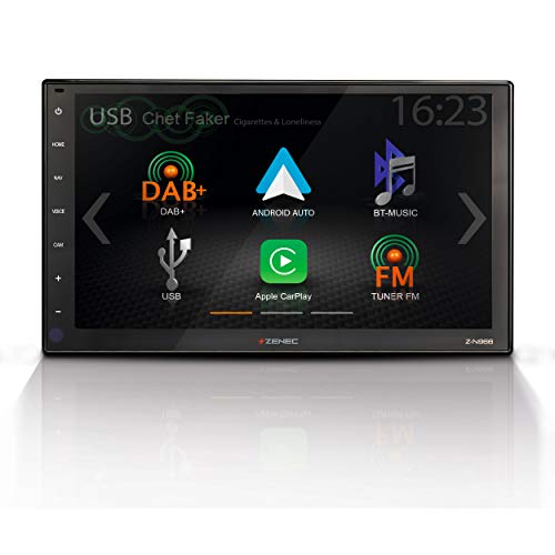 ZENEC Z-N966: 2-Din Autoradio, Multimediasystem mit 9“/22,9 cm HD Touchscreen, Mediencenter mit DAB+, Apple CarPlay, Android Auto, zum Navi für PKWs oder Reisemobile erweiterbar