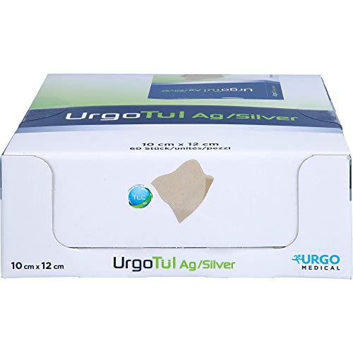 urgo 517590 Verbände, Urgotül, 10 cm x 12 cm, Silber (60-er pack)