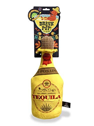 Bow Wow Pet Tequila Hundespielzeug in Flasche, quietschendes Plüsch, einteilig, Haustier-Zähne, Spielzeug (97677)