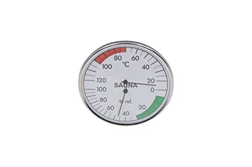 Sauna Thermometer Hygrometer Kombi Instrument im Edelstahlgehäuse