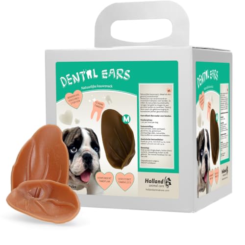 Dental Ears Hundesnacks - Kausnacks - Reinigt die Zähne - Ergänzende Tiernahrung - 48 Stück